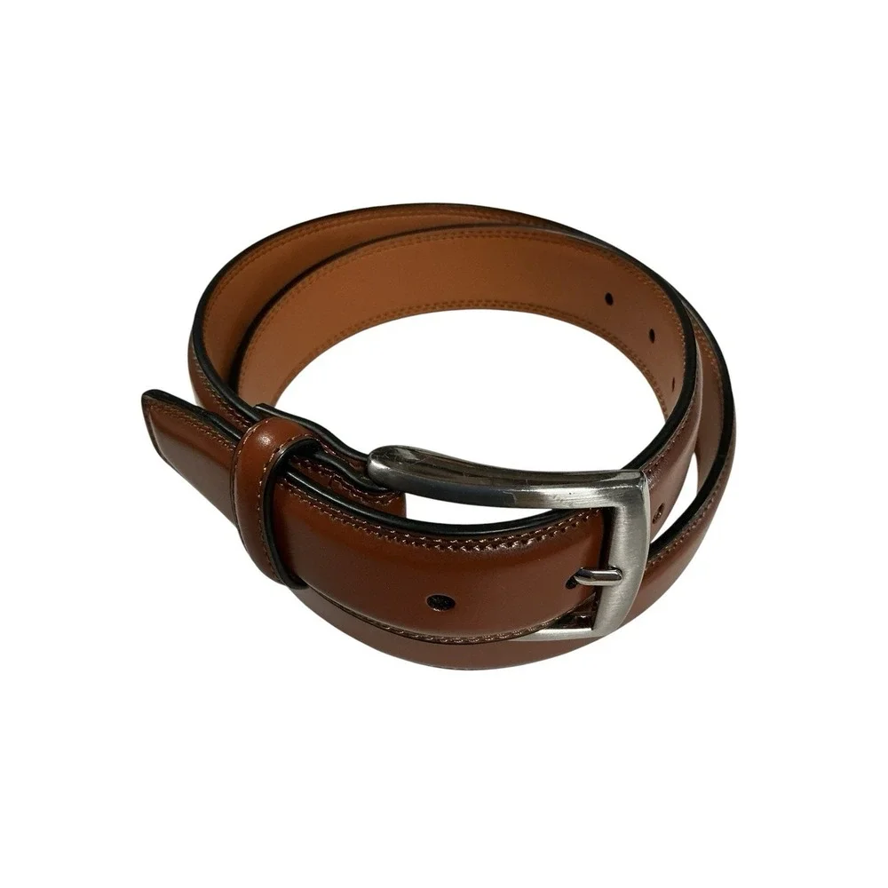 Genuine Brown Dress Leather Belt Sz. 30 1.25